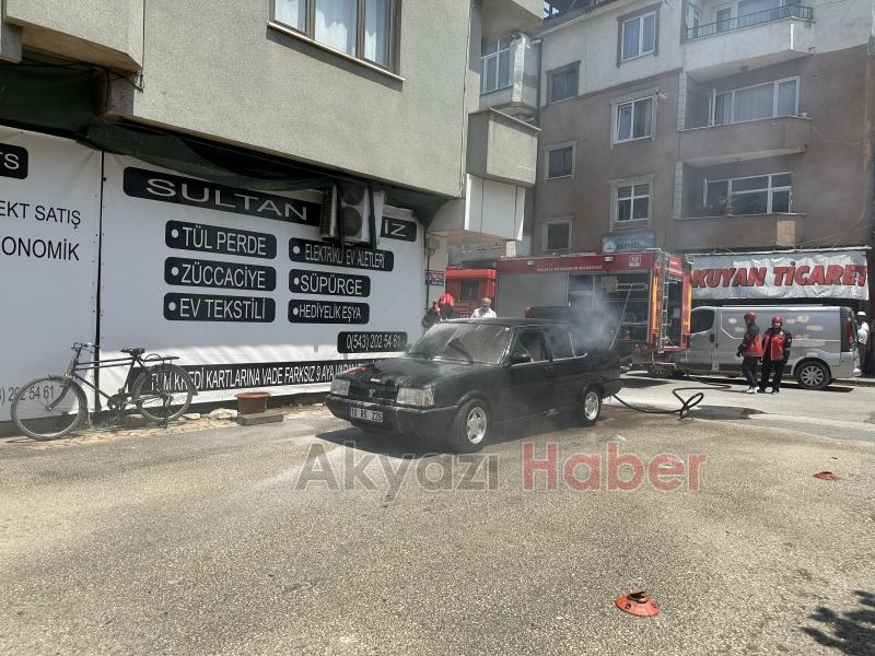 Otomobili kül olmaktan itfaiye kurtardı
