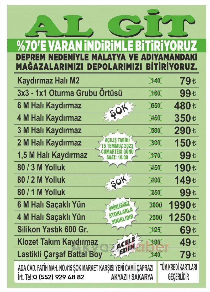 Yüzde 70'e varan indirim sizleri bekliyor