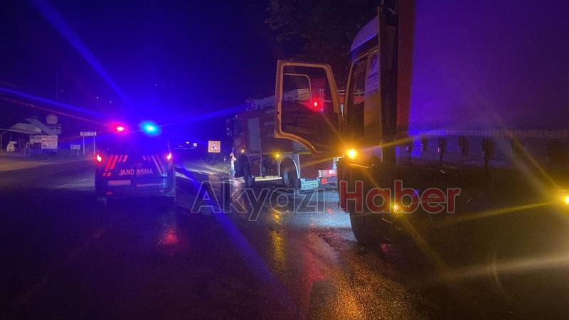 Tırın balataları tutuştu