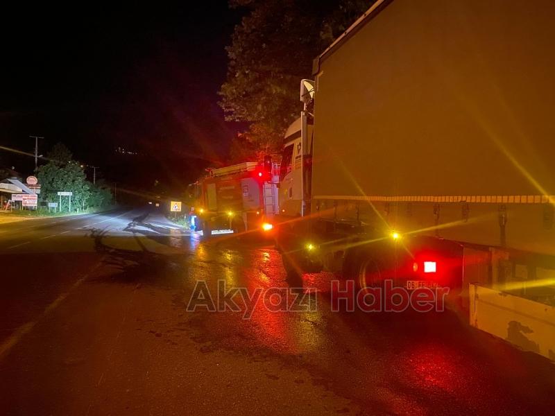 Tırın balataları tutuştu