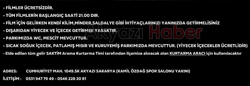 Ücretsiz Saktim açık hava sinemasını kaçırmayın