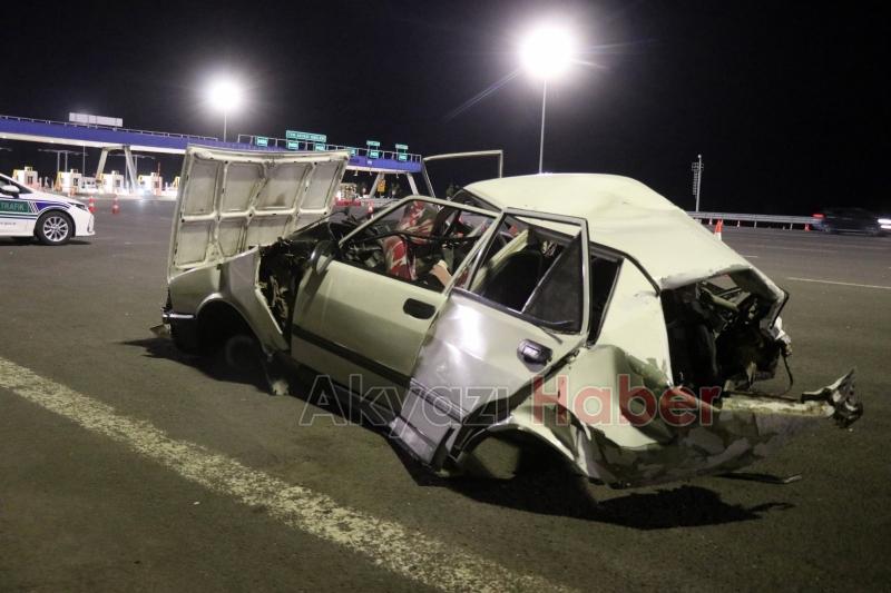 Otomobilin kağıt gibi ezildiği kazada 1 kişi yaralandı