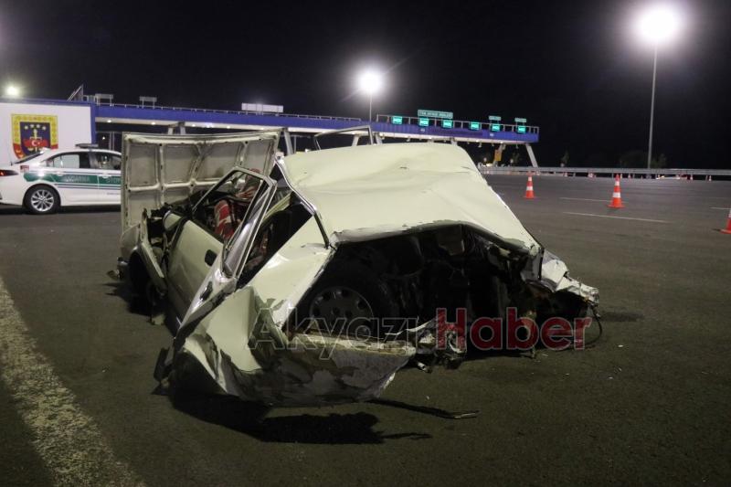 Otomobilin kağıt gibi ezildiği kazada 1 kişi yaralandı