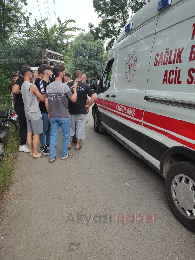 Akyazıdaki kazada 14 yaşındaki çocuk yaralandı