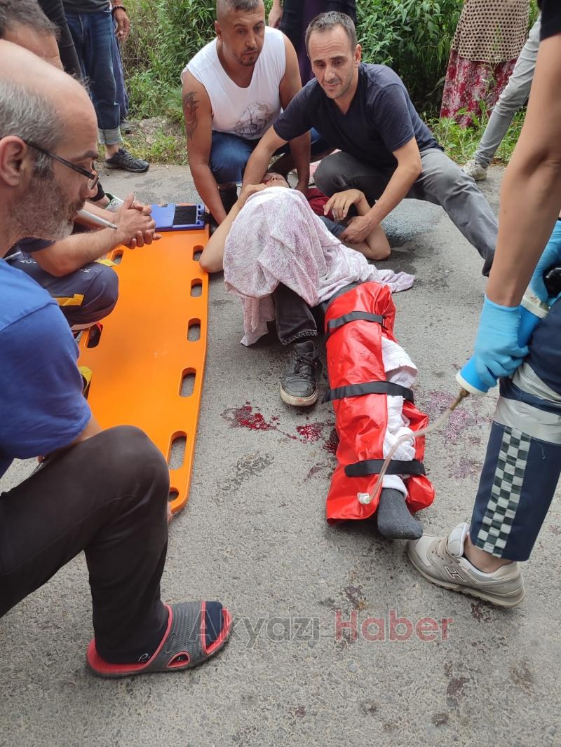 Akyazıdaki kazada 14 yaşındaki çocuk yaralandı