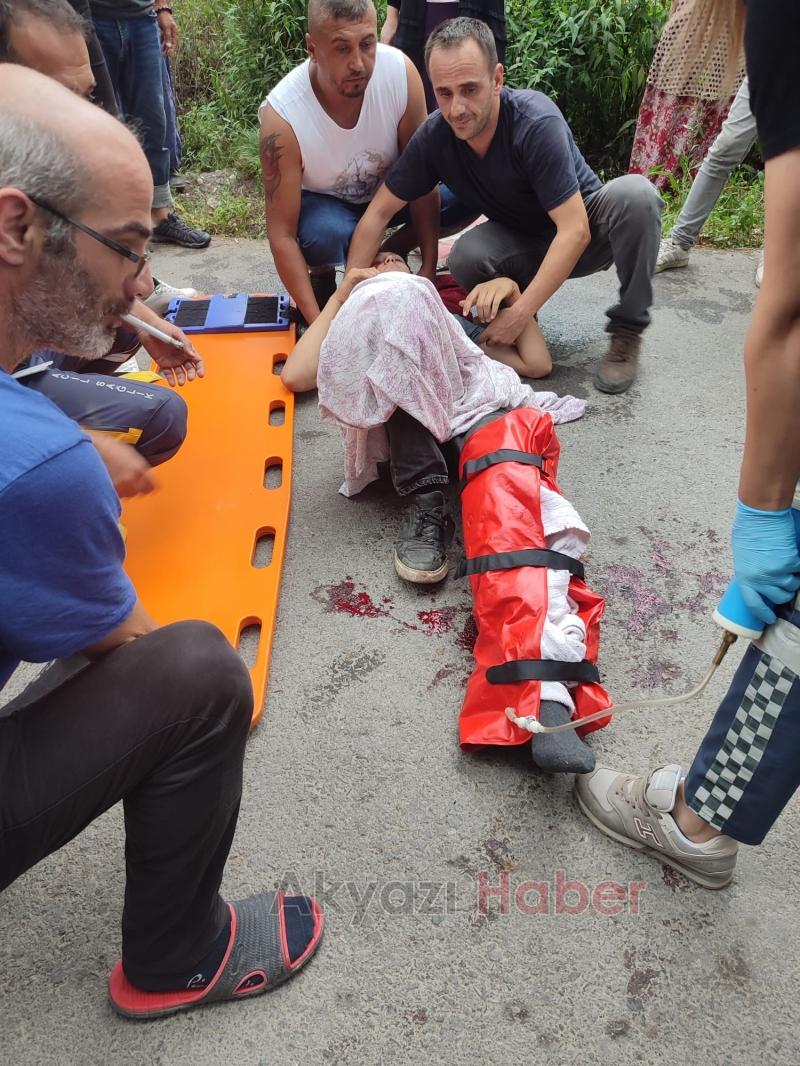 Akyazıdaki kazada 14 yaşındaki çocuk yaralandı