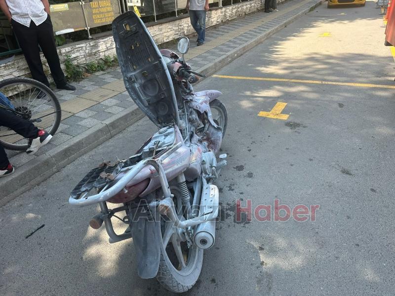 Benzin hortumu koptu alevler içinde kaldı