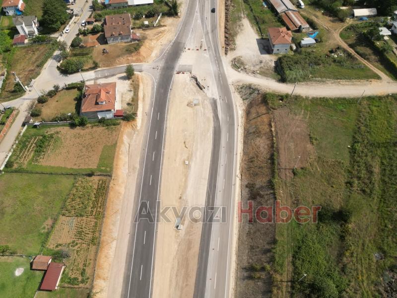 Akyazı-Ankara otoyolu inşaatı havadan görüntülendi