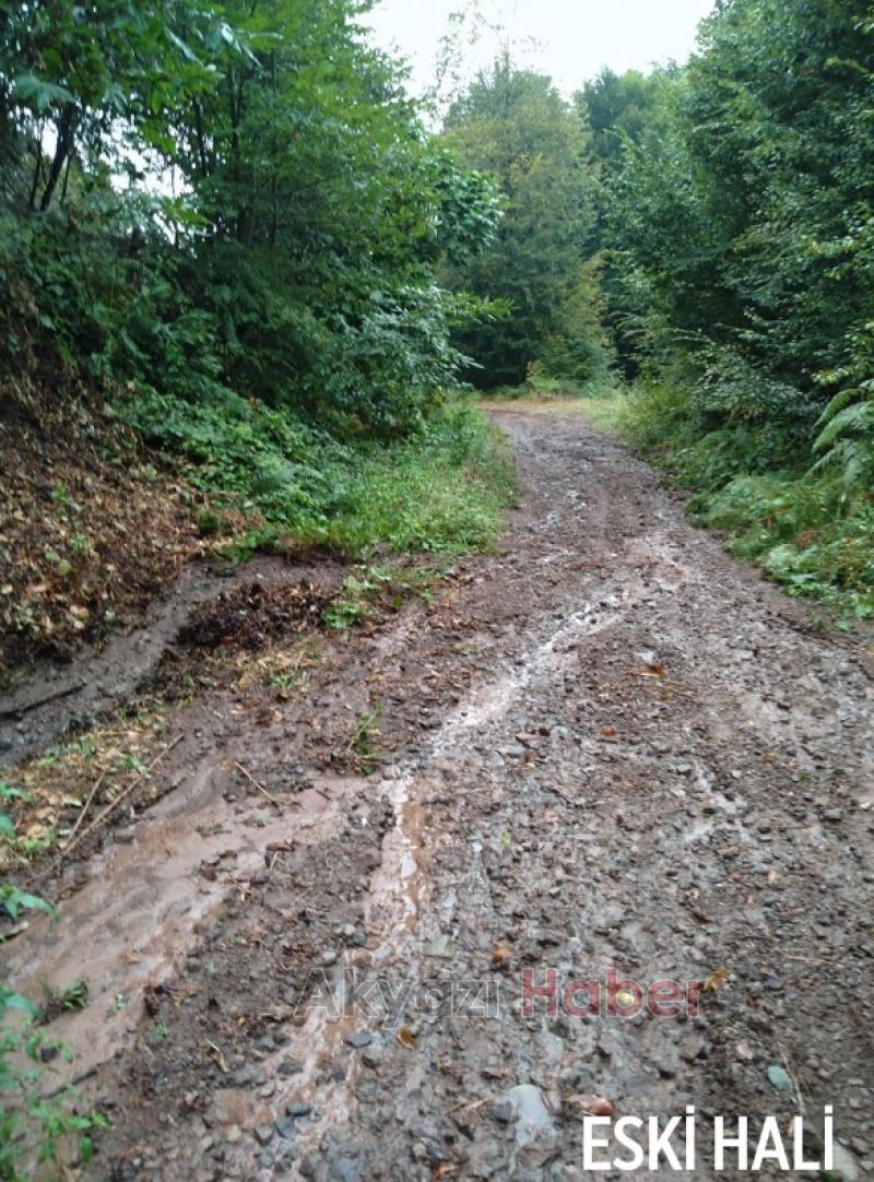 Güzlek'te bozulan yolu muhtar düzeltti