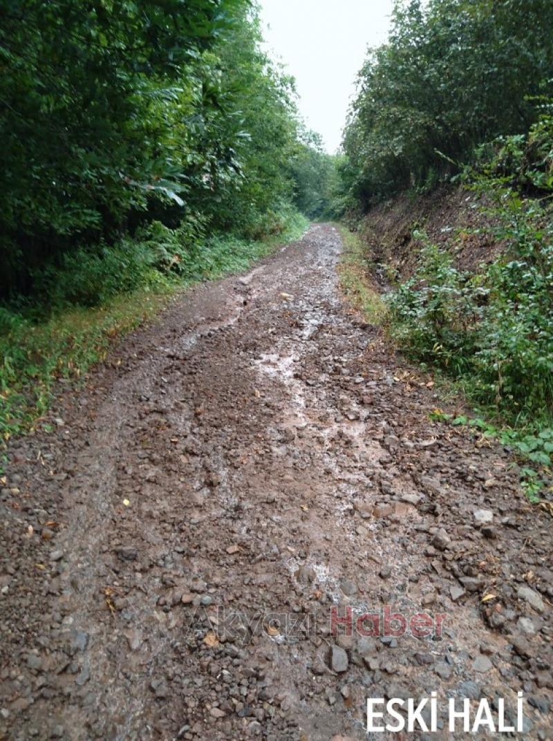 Güzlek'te bozulan yolu muhtar düzeltti
