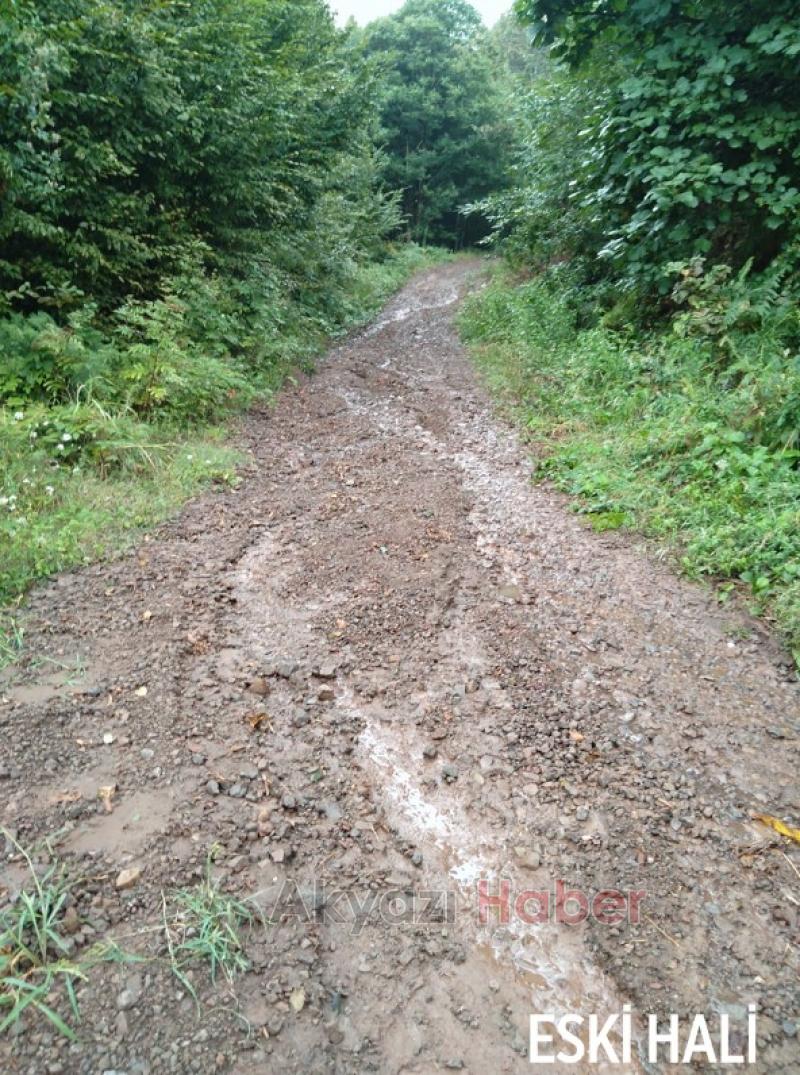 Güzlek'te bozulan yolu muhtar düzeltti