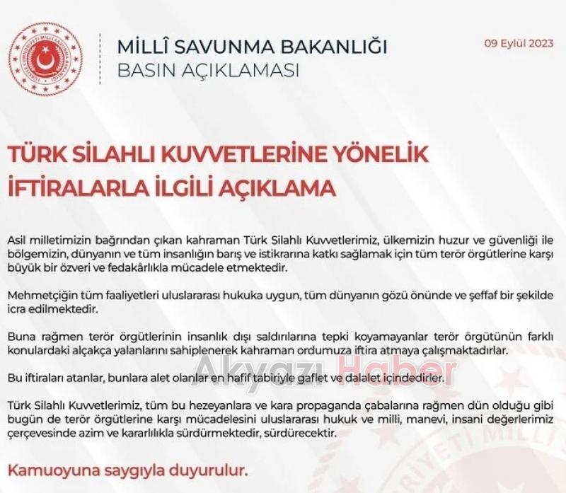 MSB'den Sezgin Tanrıkulu'nun iftirasına tepki: Gaflet ve delalet içindeler