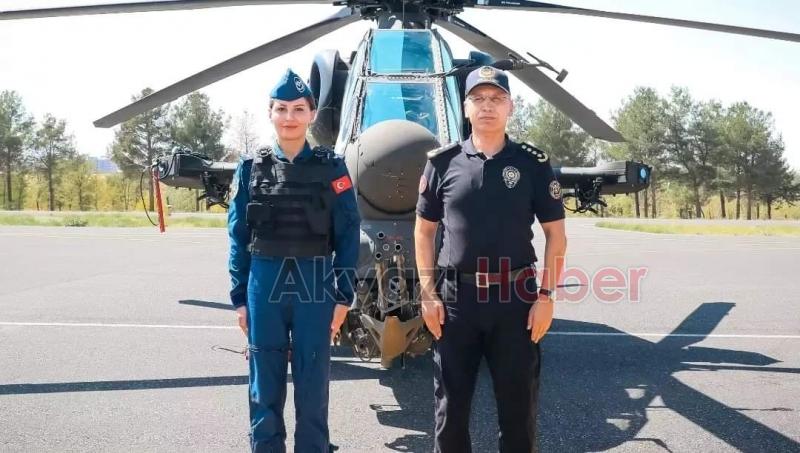 Türkiye'nin ilk kadın taarruz helikopter pilotu Diyarbakır semalarında uçtu