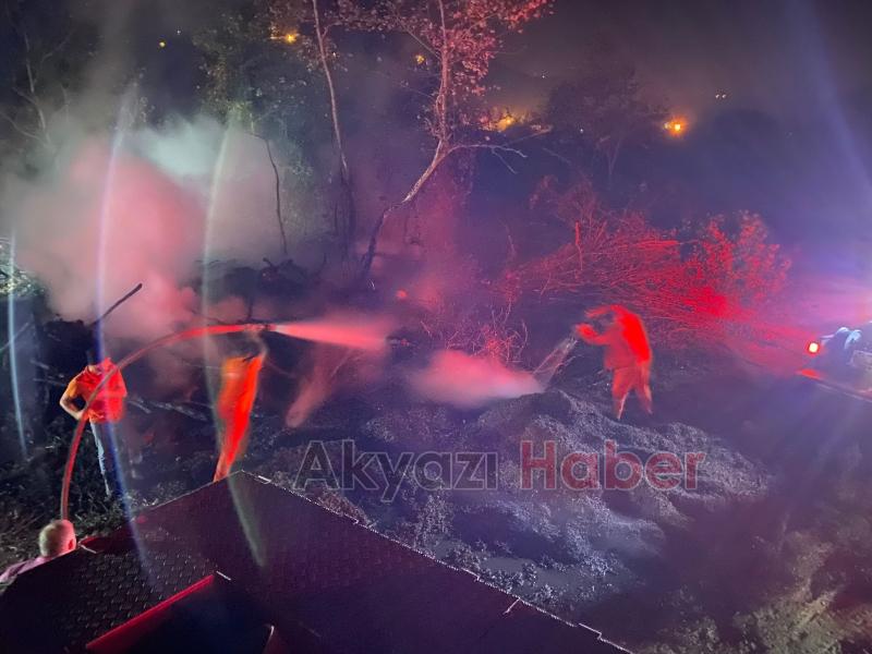 Akyazıdaki orman yangını büyümeden söndürüldü