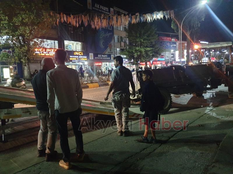 Seyir halindeki römorkun lastiği çıktı