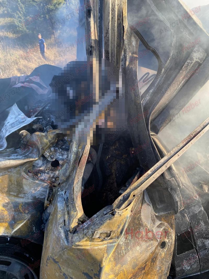 TEM'de korkunç kaza: Alev alev yanan araçta can verdi