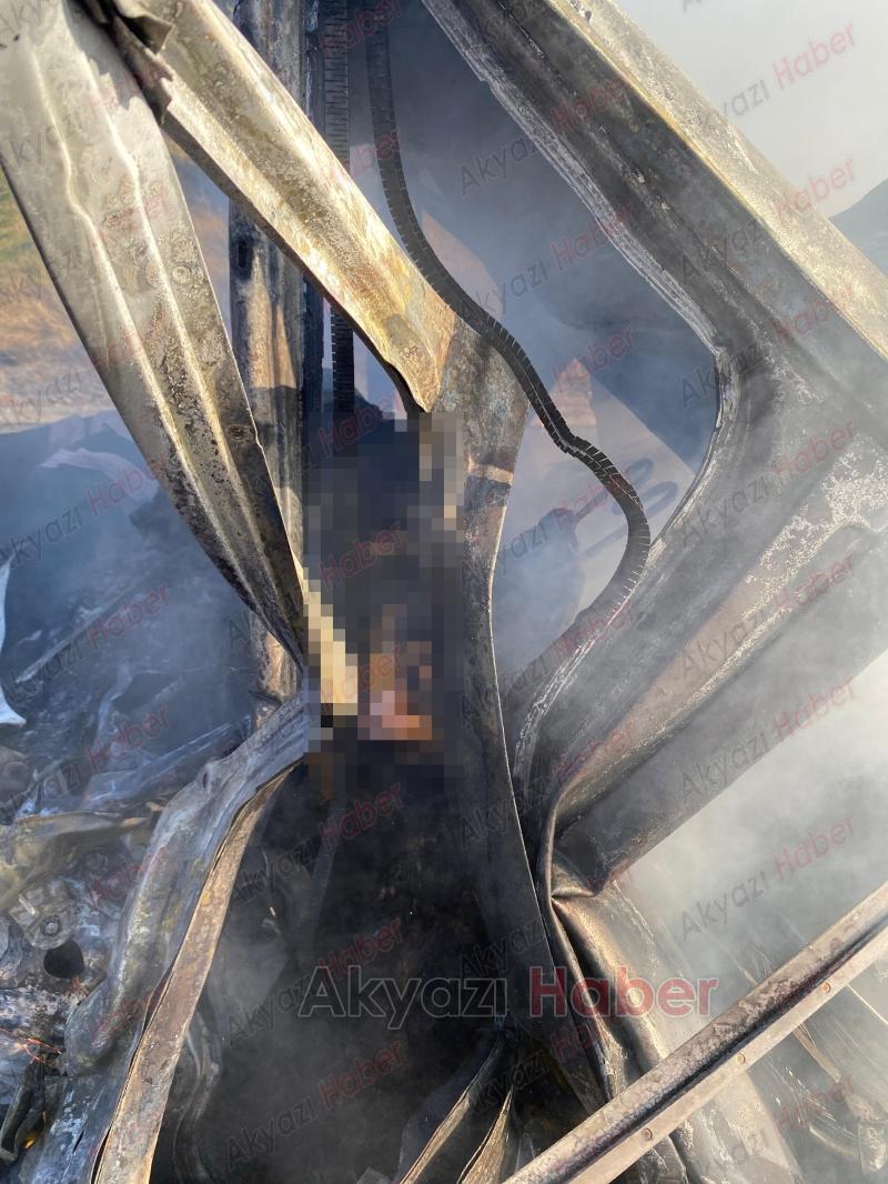 TEM'de korkunç kaza: Alev alev yanan araçta can verdi