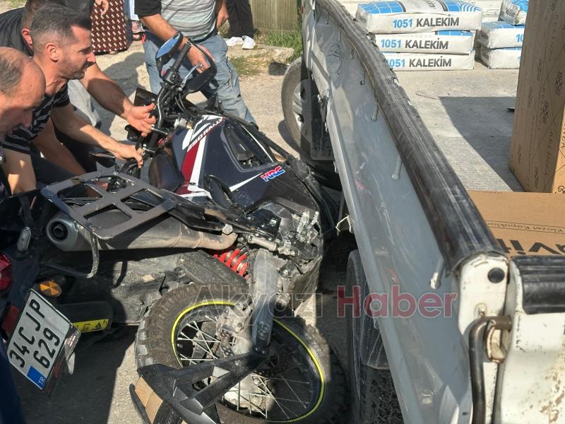 Kaskı sayesinde kazayı hafif yaralı atlattı