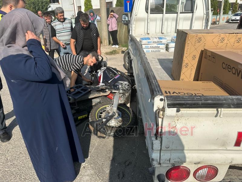 Kaskı sayesinde kazayı hafif yaralı atlattı