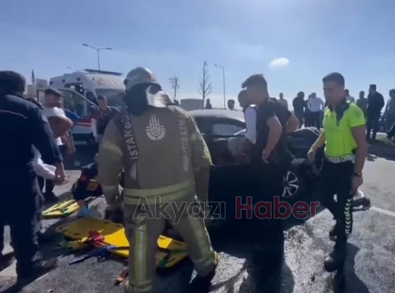 Akyazılı aile kaza yaptı