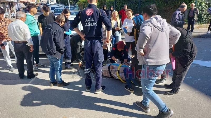 Otomobil çarptığı yaya yaralandı