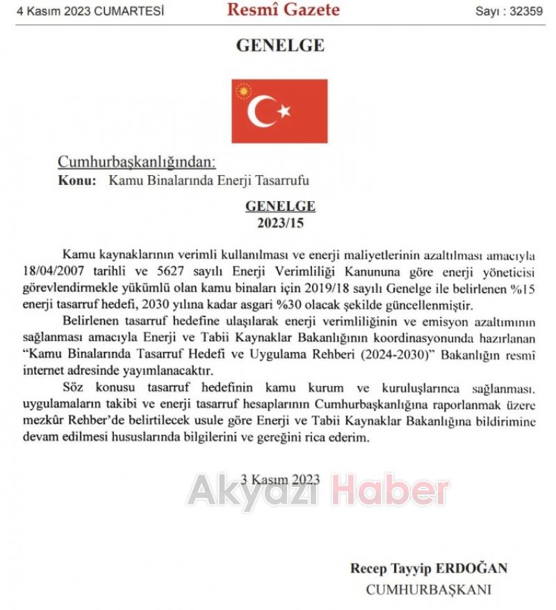 Kamu binalarında asgari enerji tasarrufu hedefi yüzde 30'a yükseldi