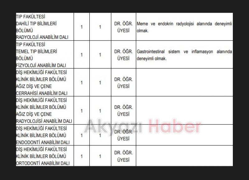 SAÜ akademik personel alacak