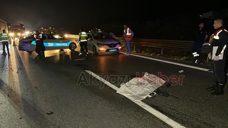 Otoyolda otomobilin çarptığı kişi öldü