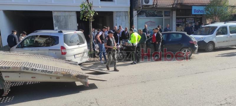 Otomobile çarpan motosikletli yaralandı