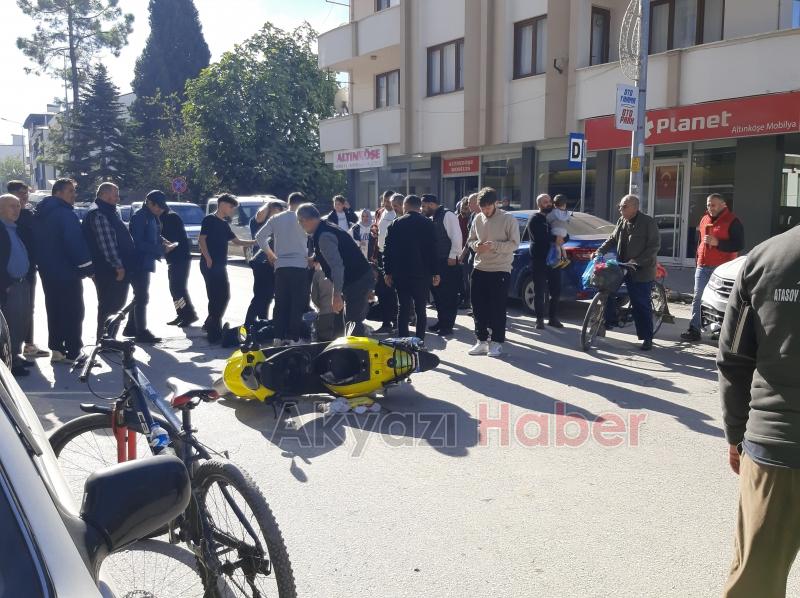Cip ile çarpışan motosiklet sürücüsü yaralandı