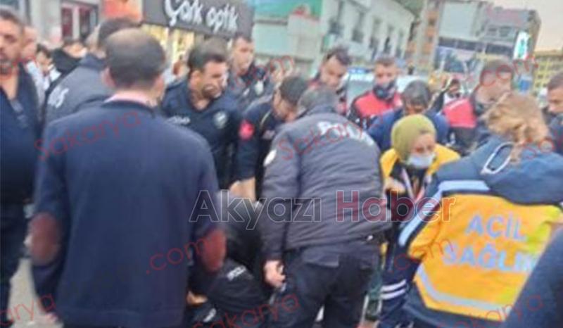 Cadde'de olay bir polis düşerek yaralandı 