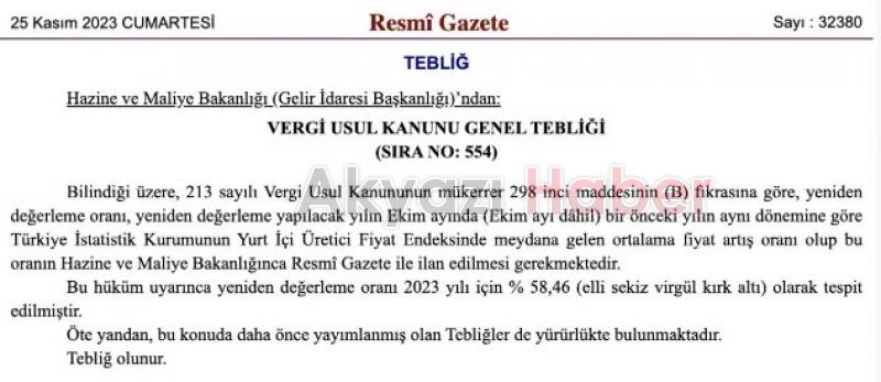 2024 yılı vergi ve cezalardaki zam oranı yüzde 58,46 oldu