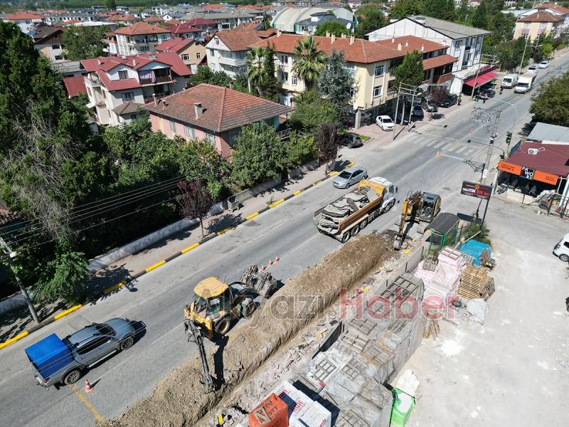 Büyükşehirin Akyazıdaki altyapı çalışmasında sona gelindi