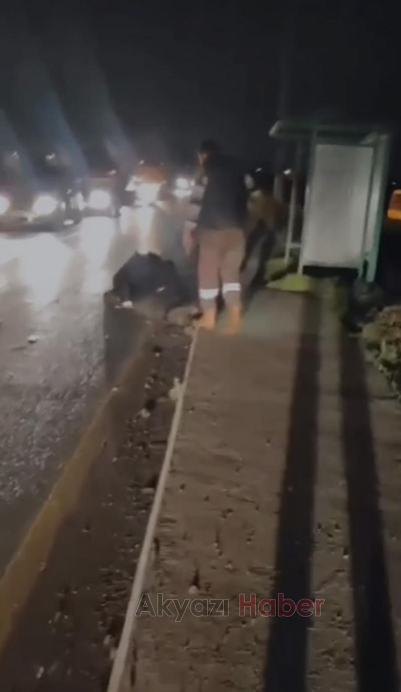 Yola çıkan inek kazaya neden oldu