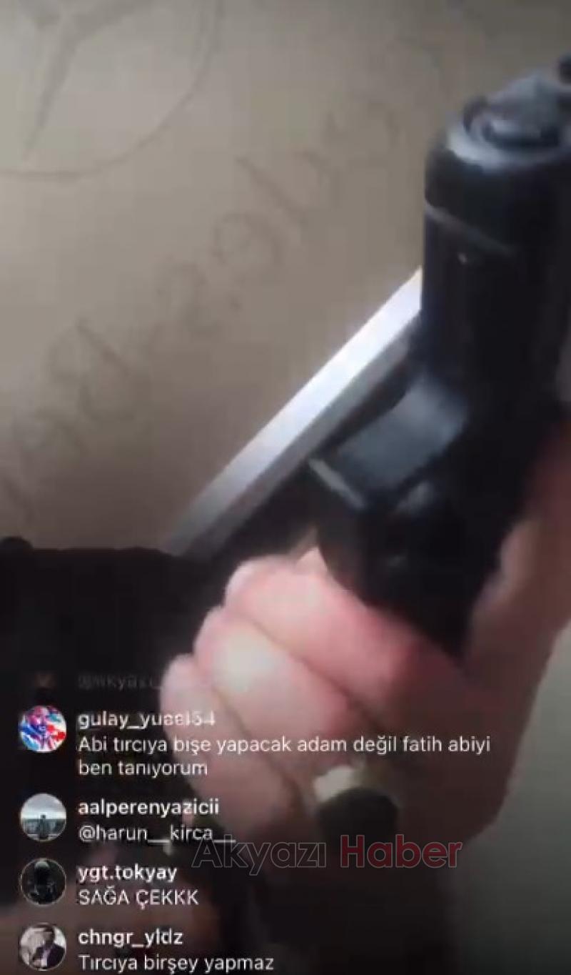 Akyazılı Fatih B., tır şoförünü rehin alıp canlı yayın açtı