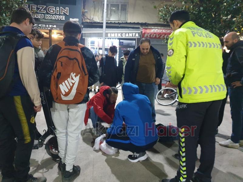 Bisikletten düşüp başını çarptı