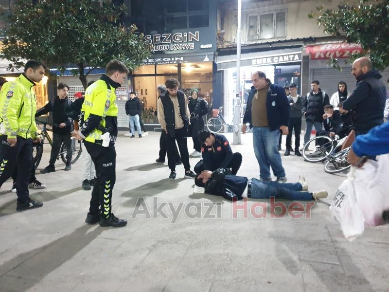 Bisikletten düşüp başını çarptı
