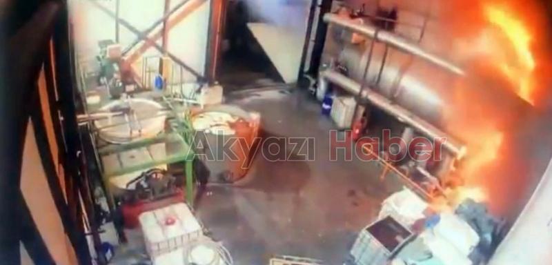 Fabrikadaki patlama kamerada