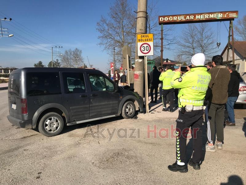 Ada Caddesinde korkutan kaza