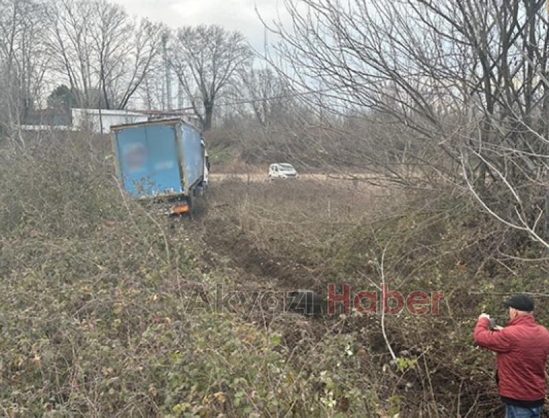 Yoldan Çıkan Tır Tarlaya Girdi