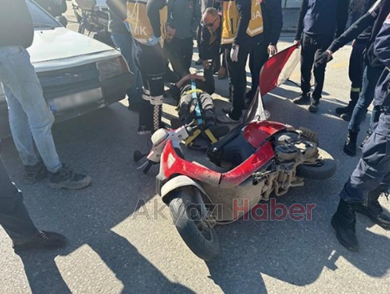 Otomobile Çarpmak istemeyen kurye kaza yaptı: 1 yaralı