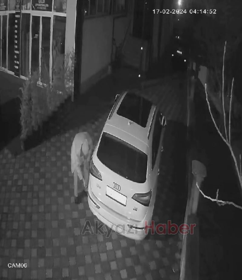 Akyazı'da araçların lastiklerini kesen şüpheli yakalandı