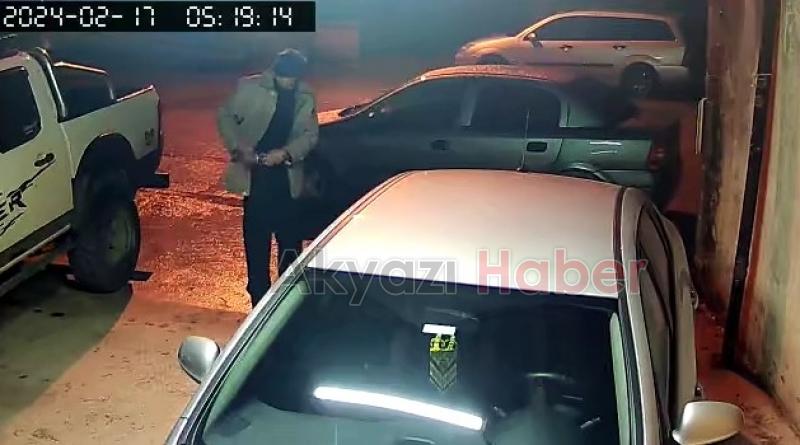 Akyazı'da araçların lastiklerini kesen şüpheli yakalandı