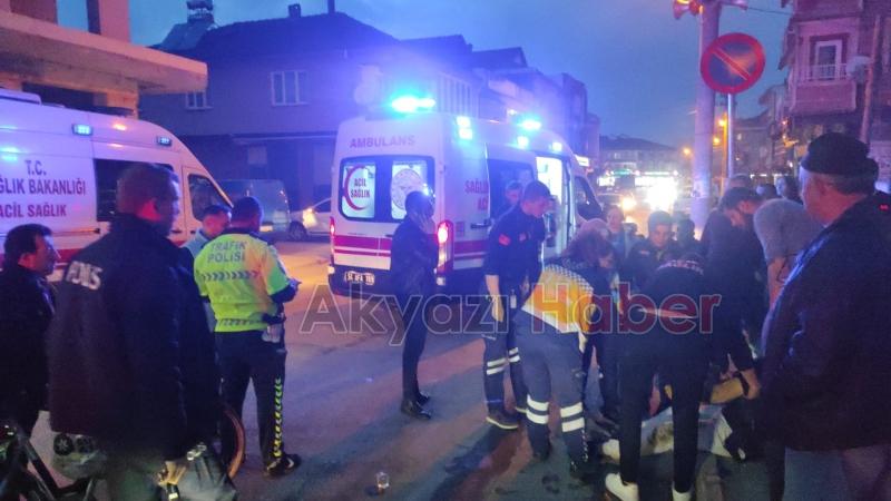 Motosiklet devrildi 2 yaralı