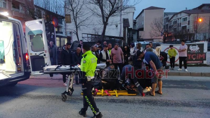 Motosiklet devrildi 2 yaralı