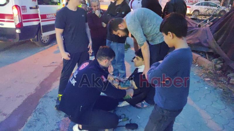 Motosiklet devrildi 2 yaralı