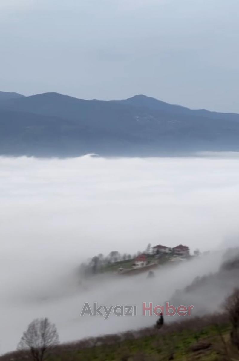Sis bulutları görsel şölen oluşturdu