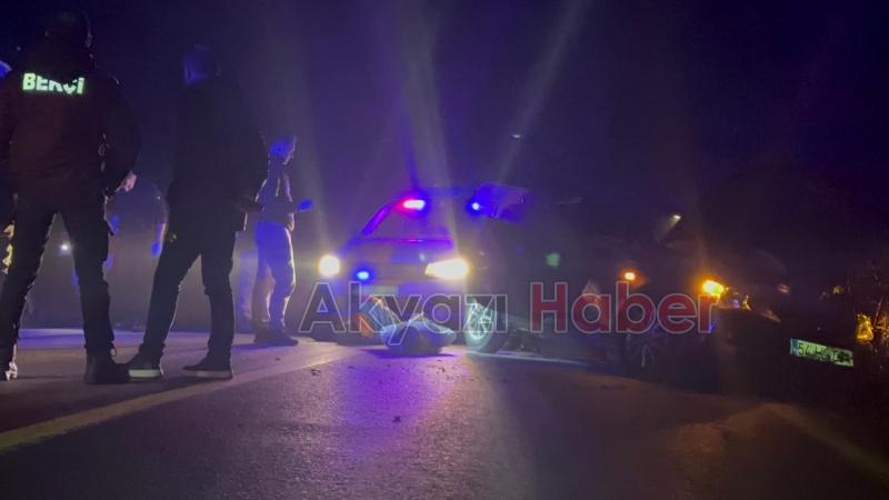 Akyazıda başlayan kovalamaca Hendekte kazayla noktalandı