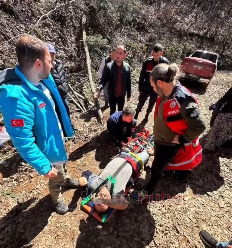 Kaldirik otu toplarken bacağını kırdı, UMKE ekibince kurtarıldı