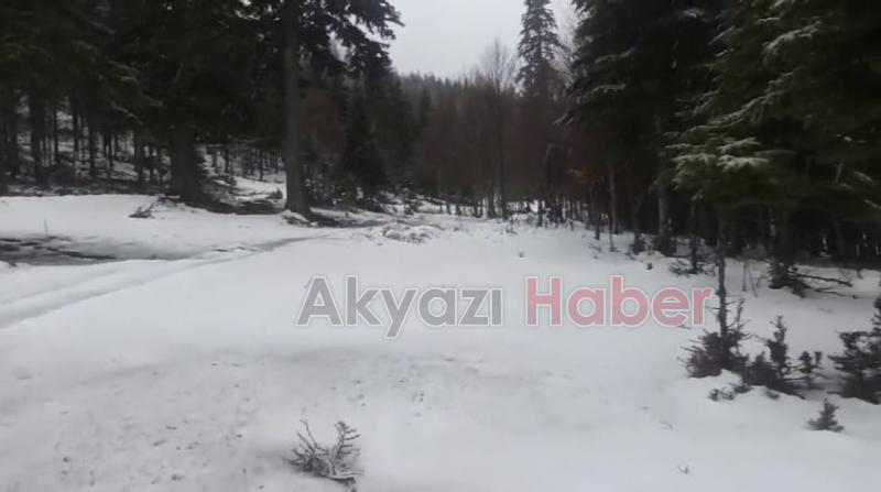 Sakarya'nın yükseklerine kar yağıyor